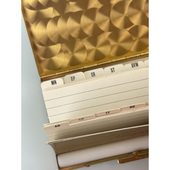 Vintage Pocket Index Addresses Crown Emblem Metal Small Mid-Century Blank Hinged - Picture 9 of 9